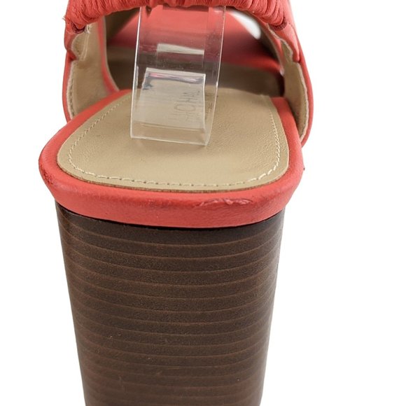NEW Michael Kors Red Slingback Chunky Heel Clog Sandals Open Toe Women's Size 6 - Picture 8 of 8